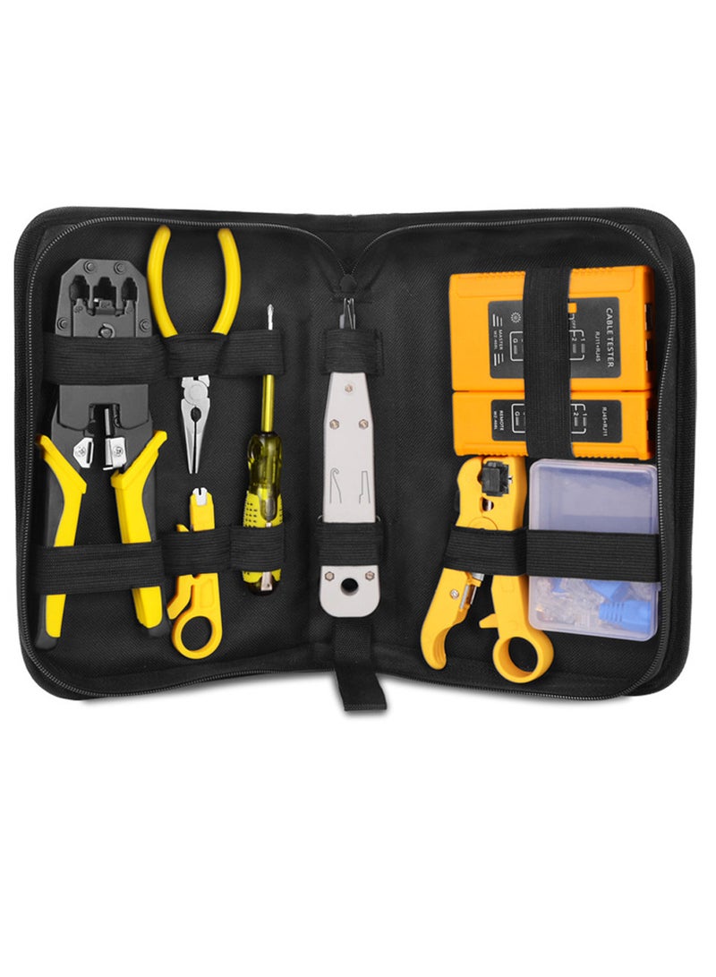 Handskit RJ45 RJ11 RJ12 Network Repairing Plier Tool Kit with Cable Tester Spring Clamp Crimping Tool Crimping Pliers - Image 2