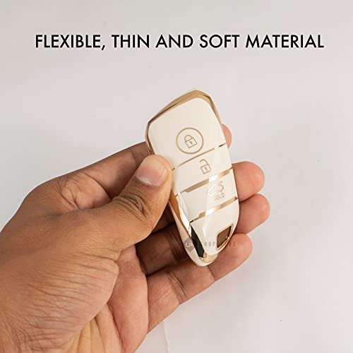 SHOPOFLUX TPU Key Cover Compatible with Kia Sonet | Carens | Seltos 3 Button Smart Key Only (White) - Image 5