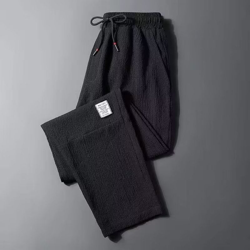 Summer Ice Silk Ultra-Thin Pleated Linen Pants Men'S Loose Wear-Resistant Work Clothes Summer Long Pants Men'S - Image 3