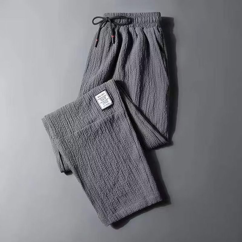 Summer Ice Silk Ultra-Thin Pleated Linen Pants Men'S Loose Wear-Resistant Work Clothes Summer Long Pants Men'S - Image 4