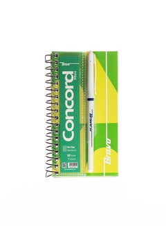 Bravo Bravo Mini Note Concord - 14.5*10 cm. - 120 Sheets - 1 Subjects - Green, With Free Blue Bravo Pen 
