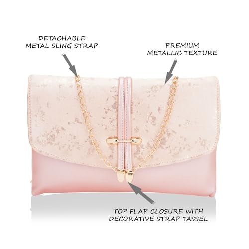 Lavie Women's Chirpy Envelope Clutch Light Pink Ladies Purse Handbag - Image 3
