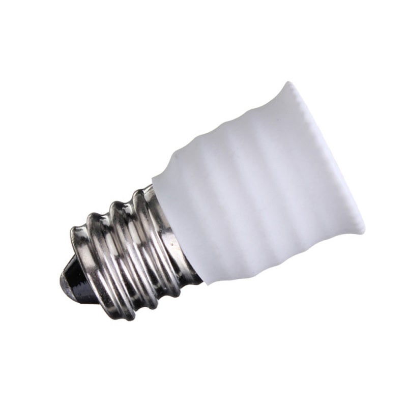 E12 To E14 Adapter White Nickel Plated Copper Base - Voltage Compatible Lamp Converter for Fluorescent & Normal Bulb Installation - Image 2