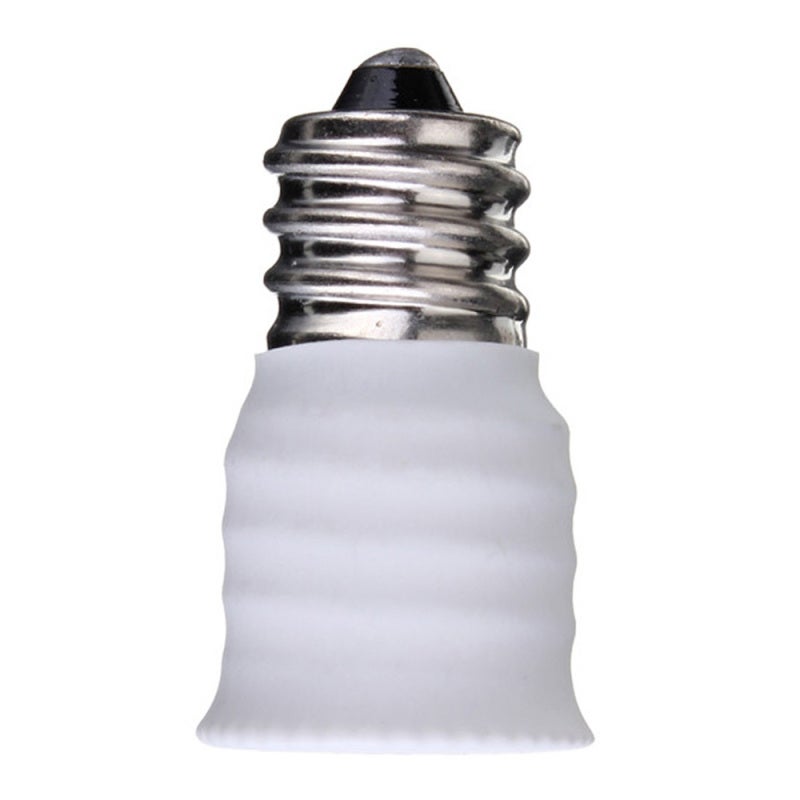 E12 To E14 Adapter White Nickel Plated Copper Base - Voltage Compatible Lamp Converter for Fluorescent & Normal Bulb Installation - Image 1