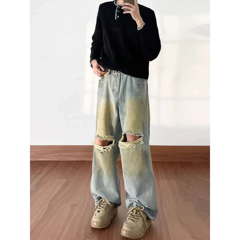 Unisex Classic Denim Jeans Loose Fit Daily Outdoor Wear - Image 2