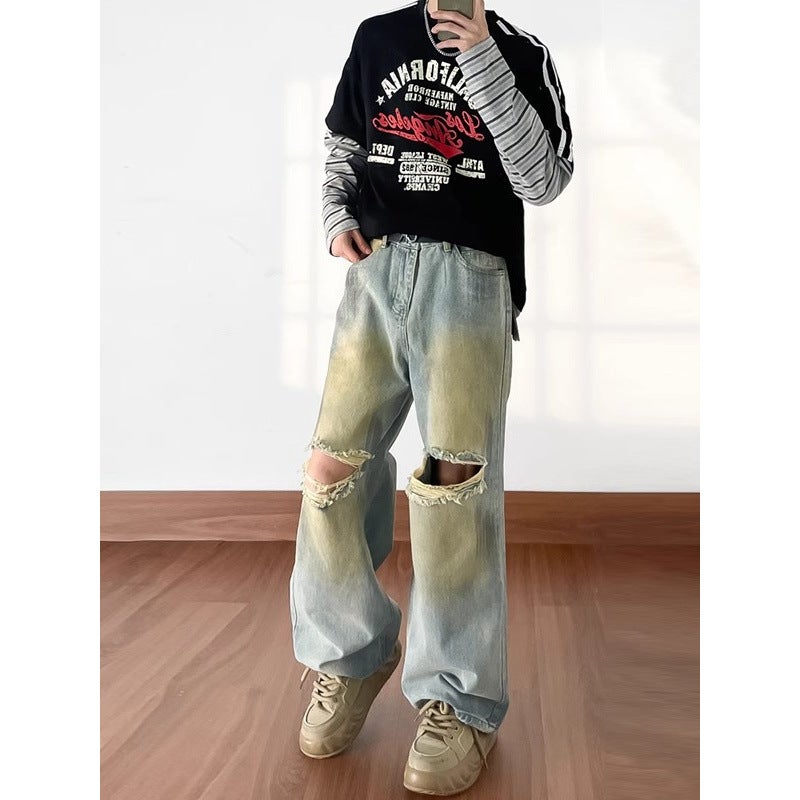 Unisex Classic Denim Jeans Loose Fit Daily Outdoor Wear - Image 4