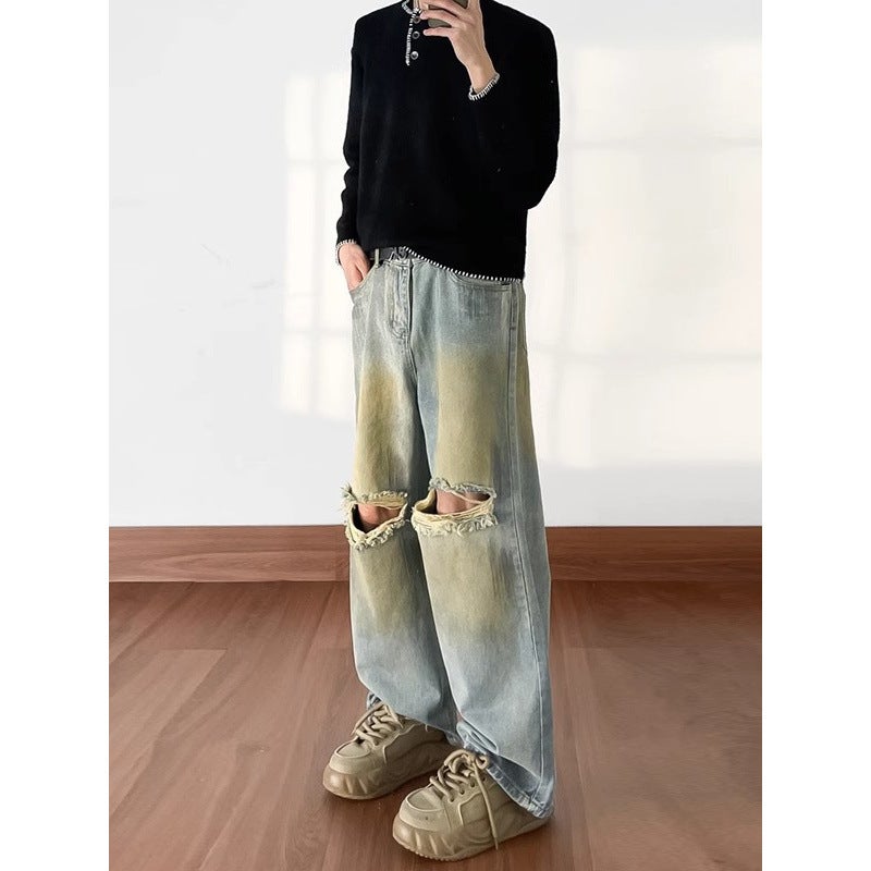 Unisex Classic Denim Jeans Loose Fit Daily Outdoor Wear - Image 3