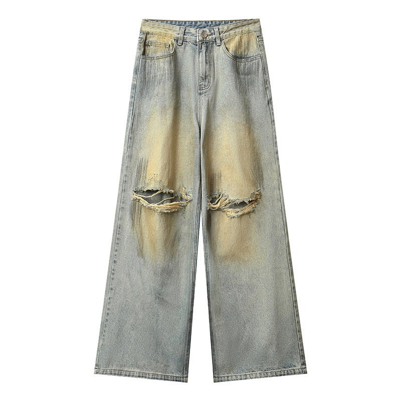 Unisex Classic Denim Jeans Loose Fit Daily Outdoor Wear - Image 1