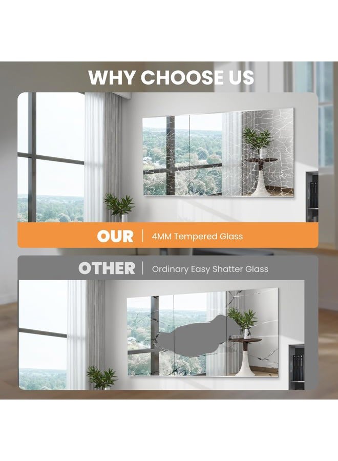 pertetey Home Gym Mirror, 65X30 Inch(Each)-2Pack Large Frameless Tempered Glass Full Body Wall Mounted Mirror for Gym, Yoga, Exercise, Dance Studio - Image 3