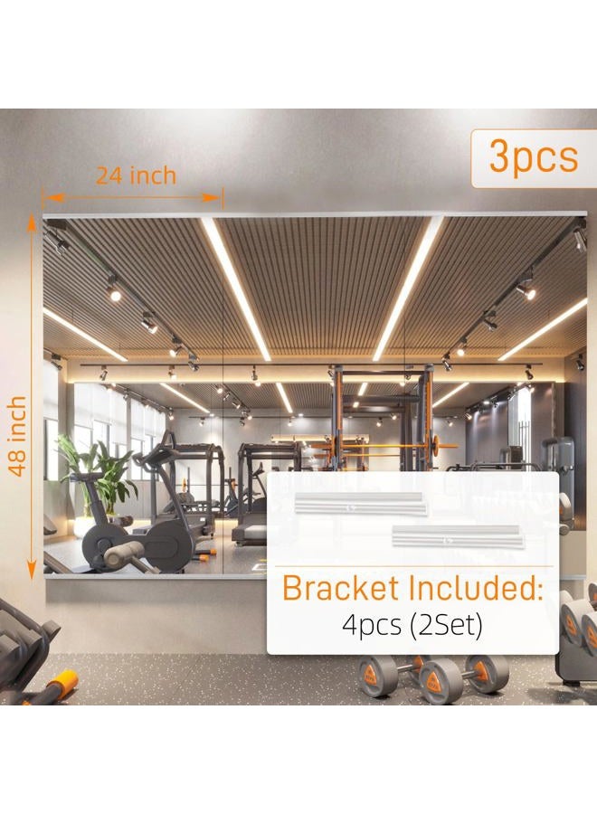 pertetey Home Gym Mirror, 65X30 Inch(Each)-2Pack Large Frameless Tempered Glass Full Body Wall Mounted Mirror for Gym, Yoga, Exercise, Dance Studio - Image 5