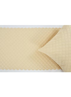 ELITE-INN ELITEINN Premium Velvet Quilted Bed Runner 18 x 90 Inches with 2 Cushion Covers 16 x 16 inchesSlipcover Mattress ProtectorBed LinenDecorative Set for BedroomsCombo Set Cream  - Image 2