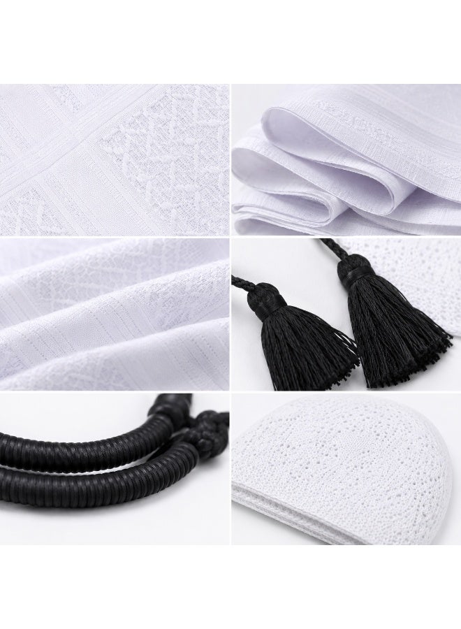 RAHMA COLLECTIONS Kids Traditional Arabic Headscarf Set | Gutra/Shemagh with Black Agal Ring & Undercap, Authentic Emirati/Saudi Style, Classic Arabic Modest Accessory, Emirati & Saudi Inspired cultural Headwear Perfect for Boys - Image 5