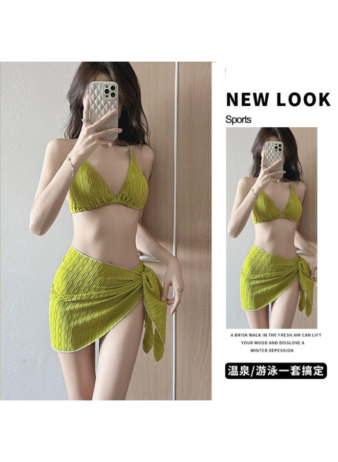 Bikini Swimsuit For Women  New Three-piece Set High-end Split Small Breast Push-up Seaside Beach Vacation