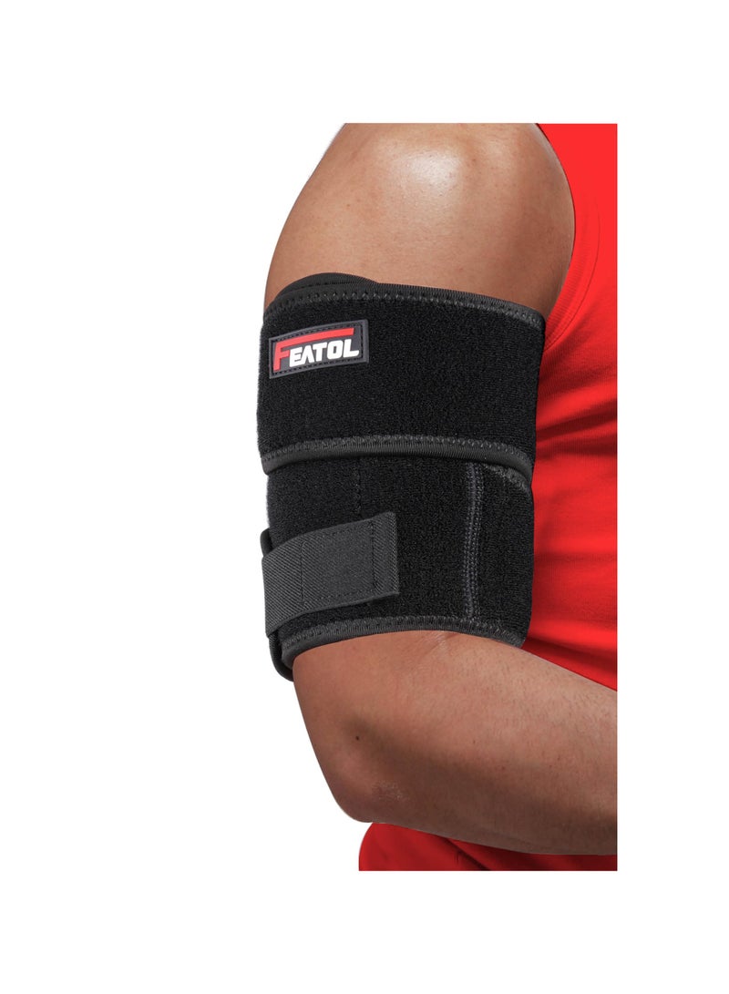 FEATOL Bicep Tendonitis Brace Compression Sleeve Support, Upper Arm Brace Bicep Support Bands for Pain Relief, Muscle Strains and Inflammation, Tricep/Bicep Wrap for Men and Women - Image 1
