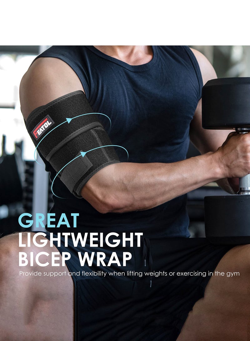 FEATOL Bicep Tendonitis Brace Compression Sleeve Support, Upper Arm Brace Bicep Support Bands for Pain Relief, Muscle Strains and Inflammation, Tricep/Bicep Wrap for Men and Women - Image 5