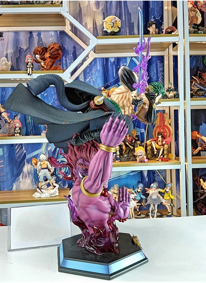 Generic - One Piece Tang Purgatory Three Swords Asura Zoro luminous Action Figure Decorative Resin Sculpture Home Decor Statue, Art Figurine Home Ornament Decoration for Office, Living Room, Bedroom, Book Shelf, TV Cabinet, Desktop - Image 1