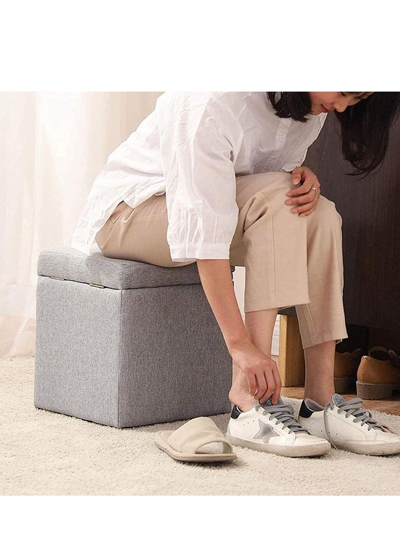 LINGWEI Ottoman Storage Foot Stool Multifunctional Storage Bench Seat - Image 4