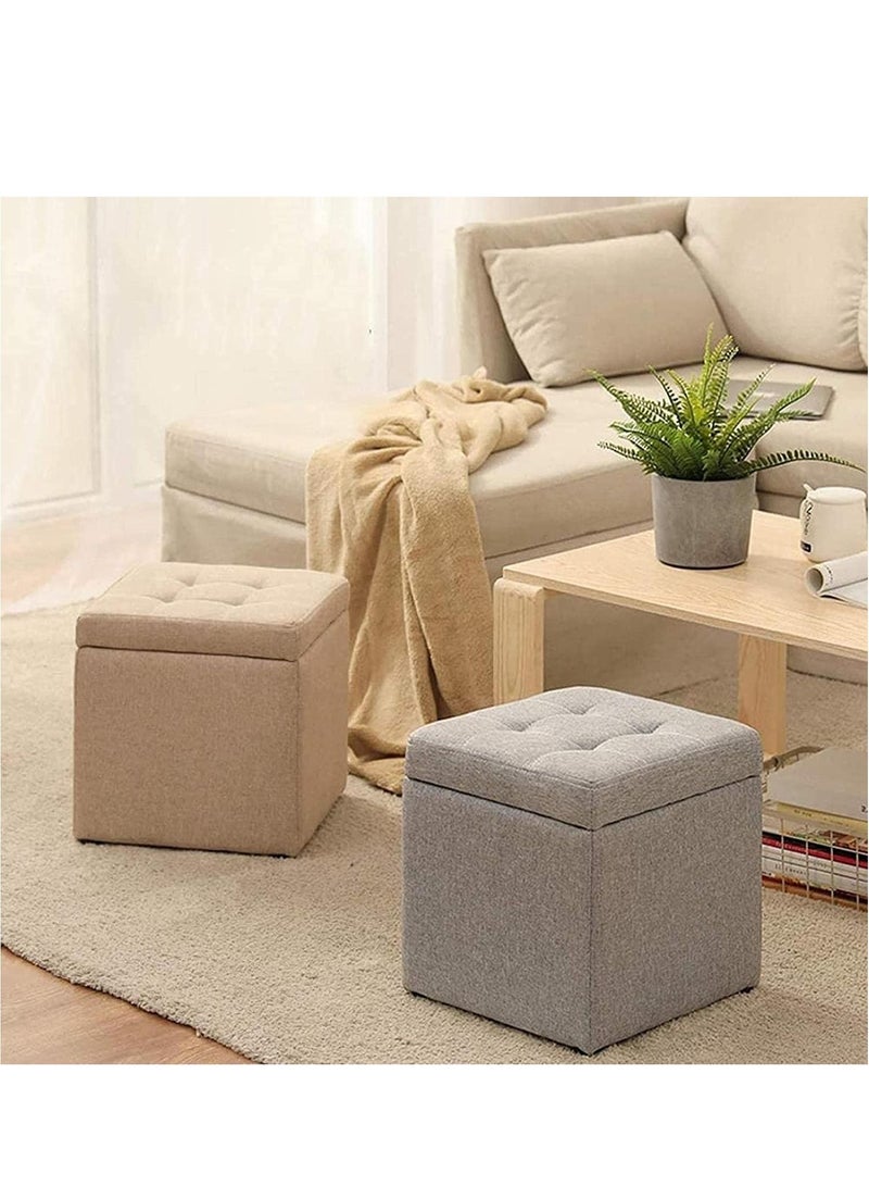 LINGWEI Ottoman Storage Foot Stool Multifunctional Storage Bench Seat - Image 3