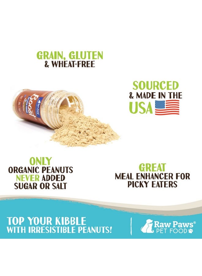 Raw Paws - Boost Pet Food Topper Organic Peanut Powder, 2.8Oz  Made In Usa  Dog Food Topper, Peanut Butter Dog Treats Meal Toppers For Dogs, Dog Flavor Food Toppers For Picky Dogs, Dog Food Sprinkles - Image 1