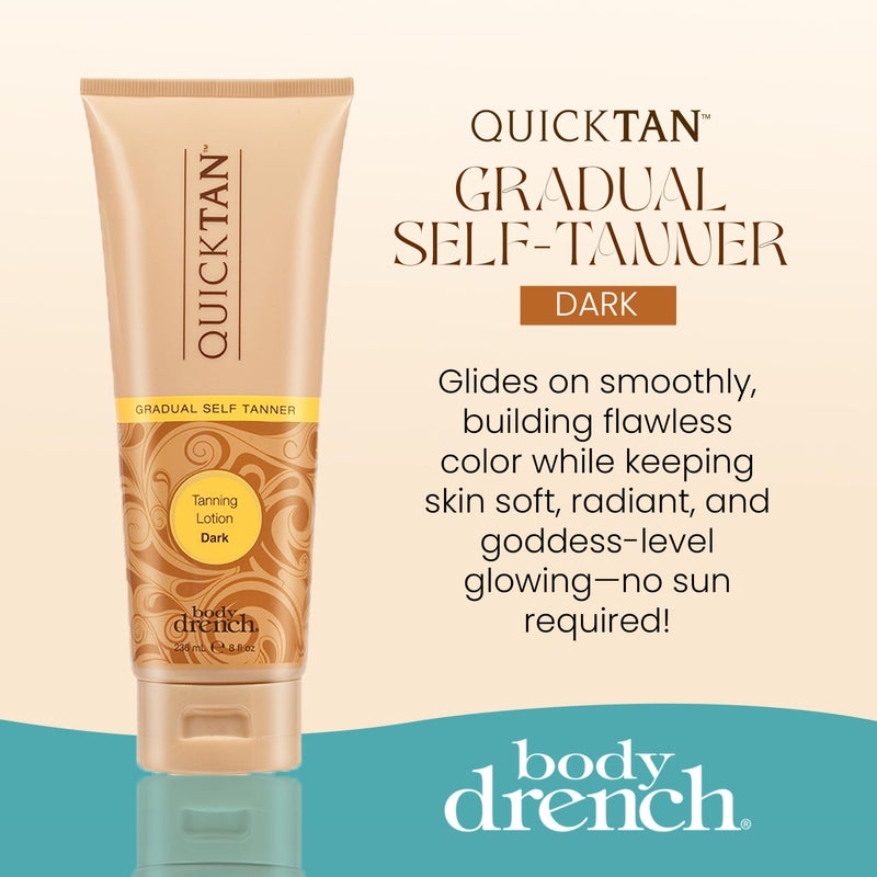 Body Drench Quick Tan Self Tanner Body Lotion â€“ Sunless Tanning Lotion for Women, Natural-Looking Self Tan, Dark, 8 fl oz - Image 3