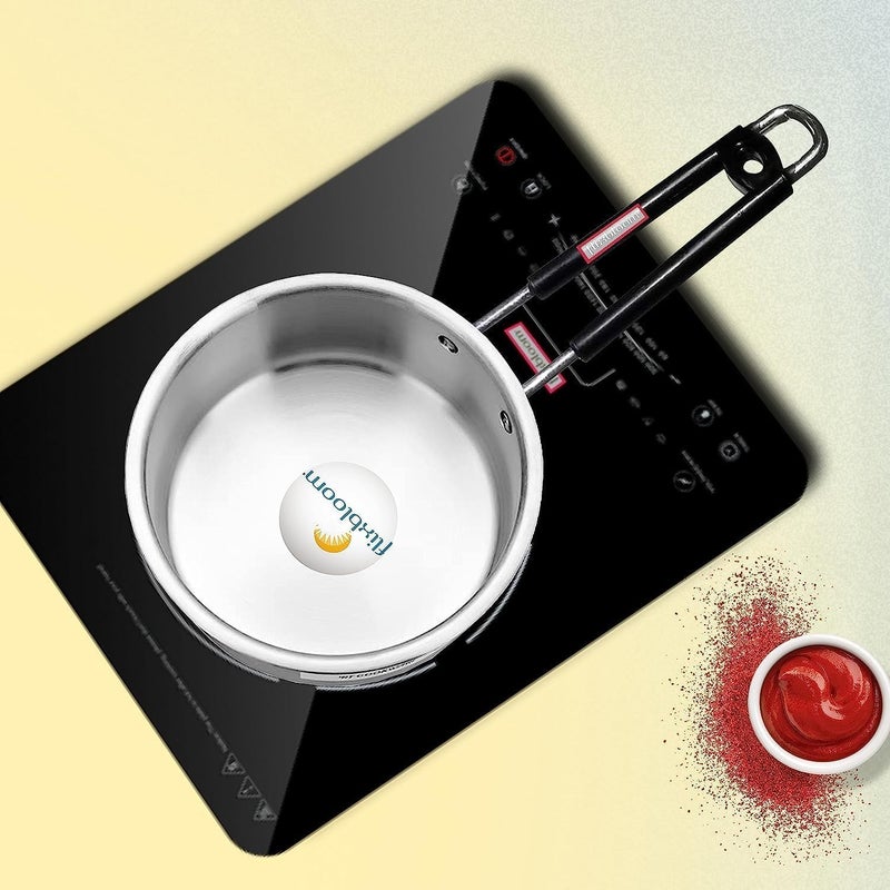 FLIXBLOOM أواني الطهي من فليكس بلوم فرونتير المصنوعة من الفولاذ المقاوم للصدأ ثلاثي القاع (S.A.S) وقاعدة تحريض صديقة للغاز، وعاء ثقيل للطهي، قدر صوص للشاي، القهوة/غلي الحليب/الماء (تشايدان) قدر صوص (2 لتر) - Image 2