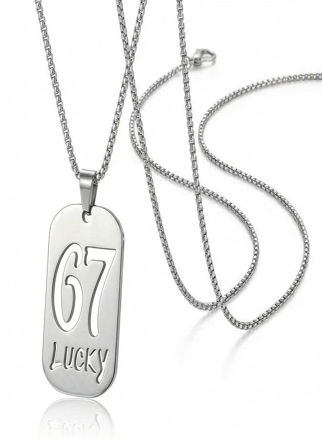 LULUMONIA 67 Chain 67 Necklace Steel Necklaces for 67 Number Chunky Chain Sport Necklace - Image 1