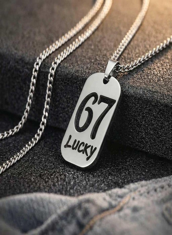 LULUMONIA 67 Chain 67 Necklace Steel Necklaces for 67 Number Chunky Chain Sport Necklace - Image 4