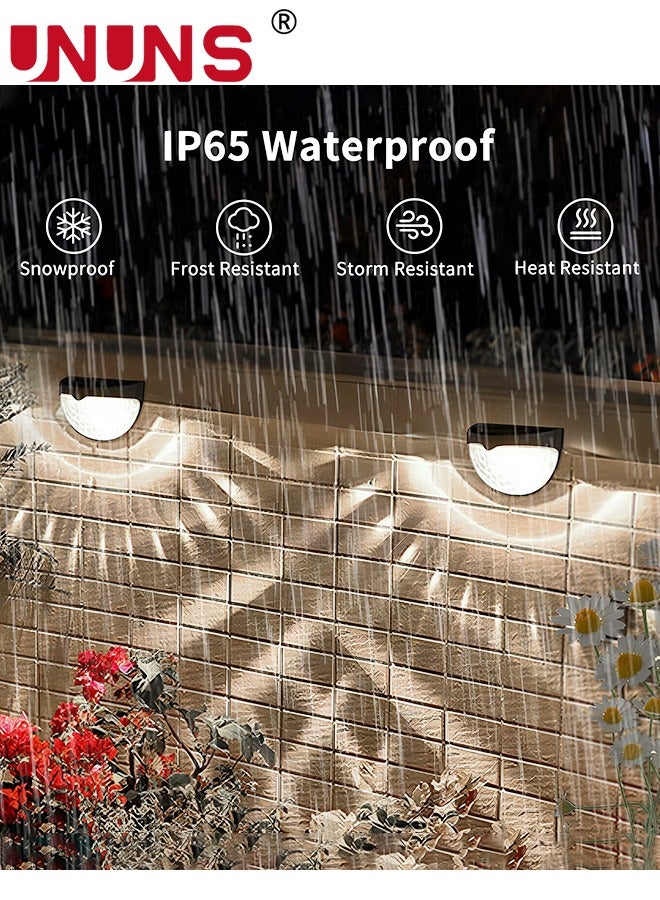 UNUNS Led Solar Fence Lights, 2 Pcs Solar Garden Wall Lights,Waterproof Wireless Outdoor LED Lights For Fence,Perfect For Railing Fence Step Yard Patio Pathway - Image 5