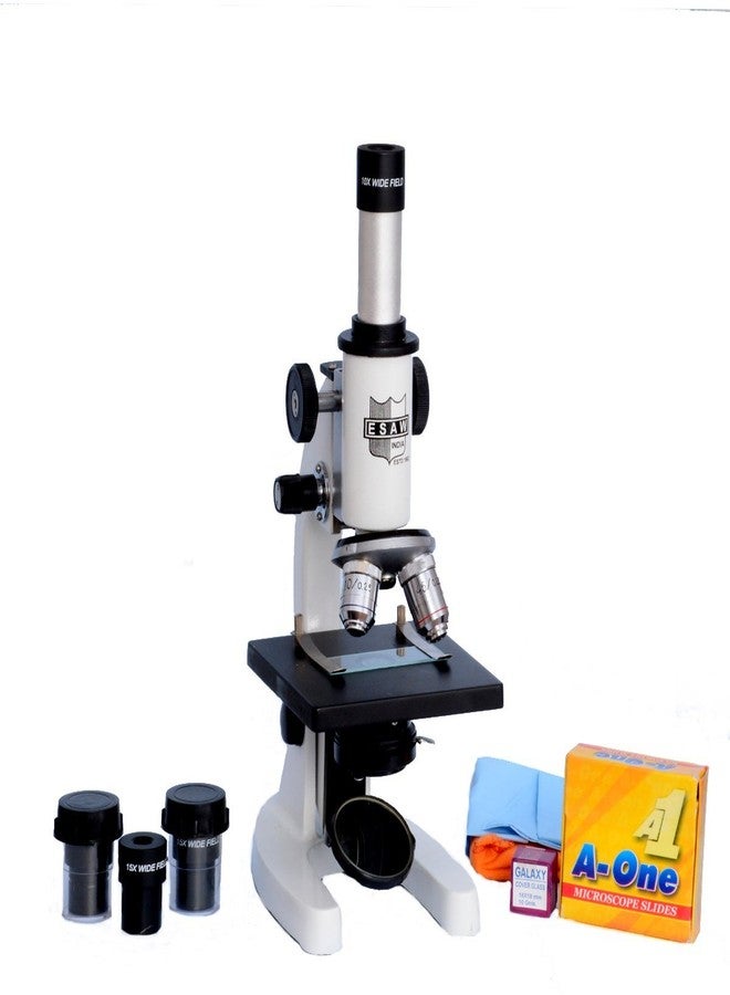 ESAW 1125x Microscope Kit for Kids, Beginner and Students with 5 Prepared Slides, 50 Blank Slides and LED Light (Small, Portable and Easy to Use) - Image 1