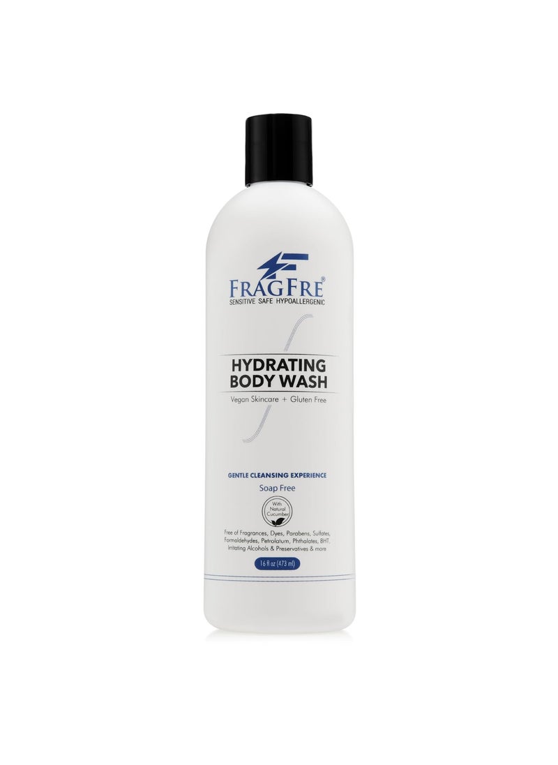 FRAGFRE Sensitive Skin Body Wash 16 oz  Paraben Free Sulfate Free Body Cleanser  Hypoallergenic for Delicate and Flaky Skins  Natural Cucumber for Hydration  Vegan Gluten Free Cruelty Free 