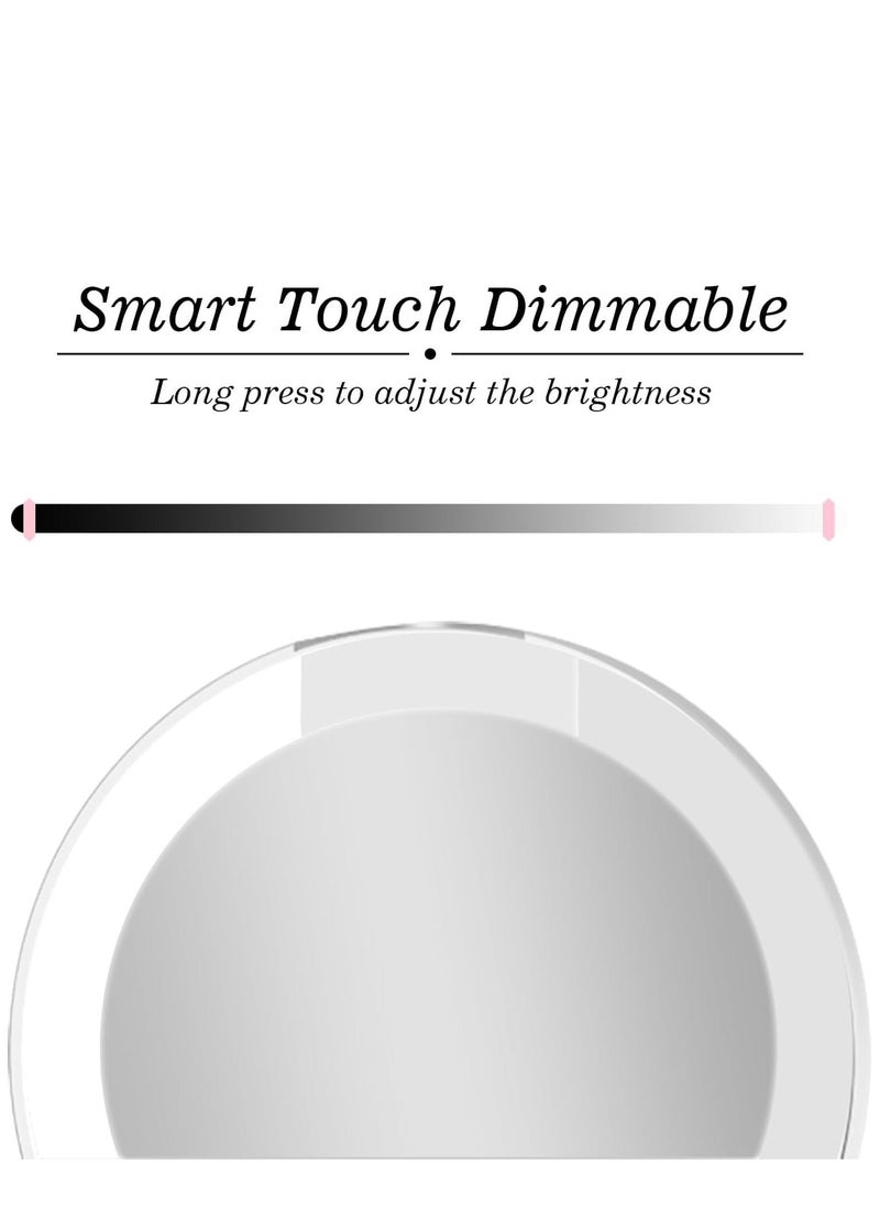 Portable Makeup Mirror with LED Light, Rechargeable Lighted Woman Travel Makeup Mirror with 10X Magnifying, 3 Color Changeable Folding Cosmetic Mirror for Purse, Handbag, Pocket, Crossbody Bag  - Image 3