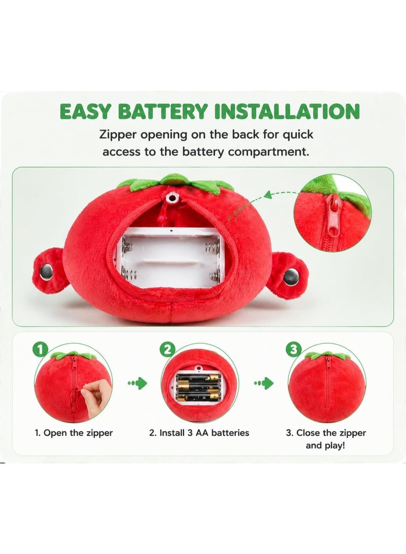 Interactive Strawberry Plush Musical Toy for Children, Body-Sensing Sensor Doll with Piano & Fruit Sounds - Image 4