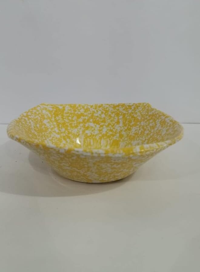 Pure 136168 Melamine Granite Small Square Soup Bowl For Home, Hotel And Restaurant - Yellow