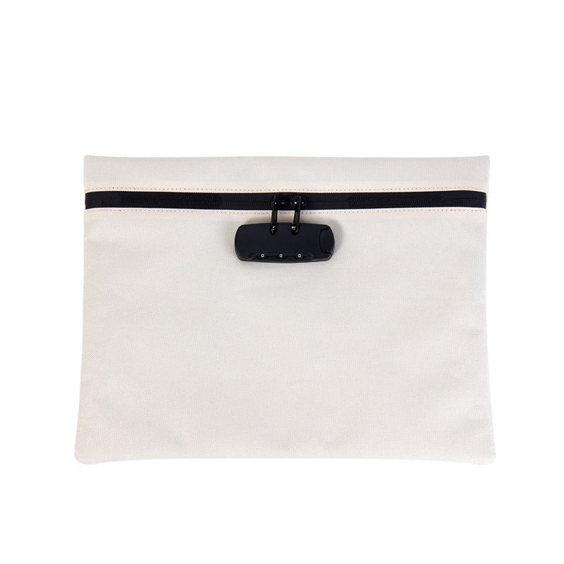 Anti-Theft Lock Document Wallet Organizer White