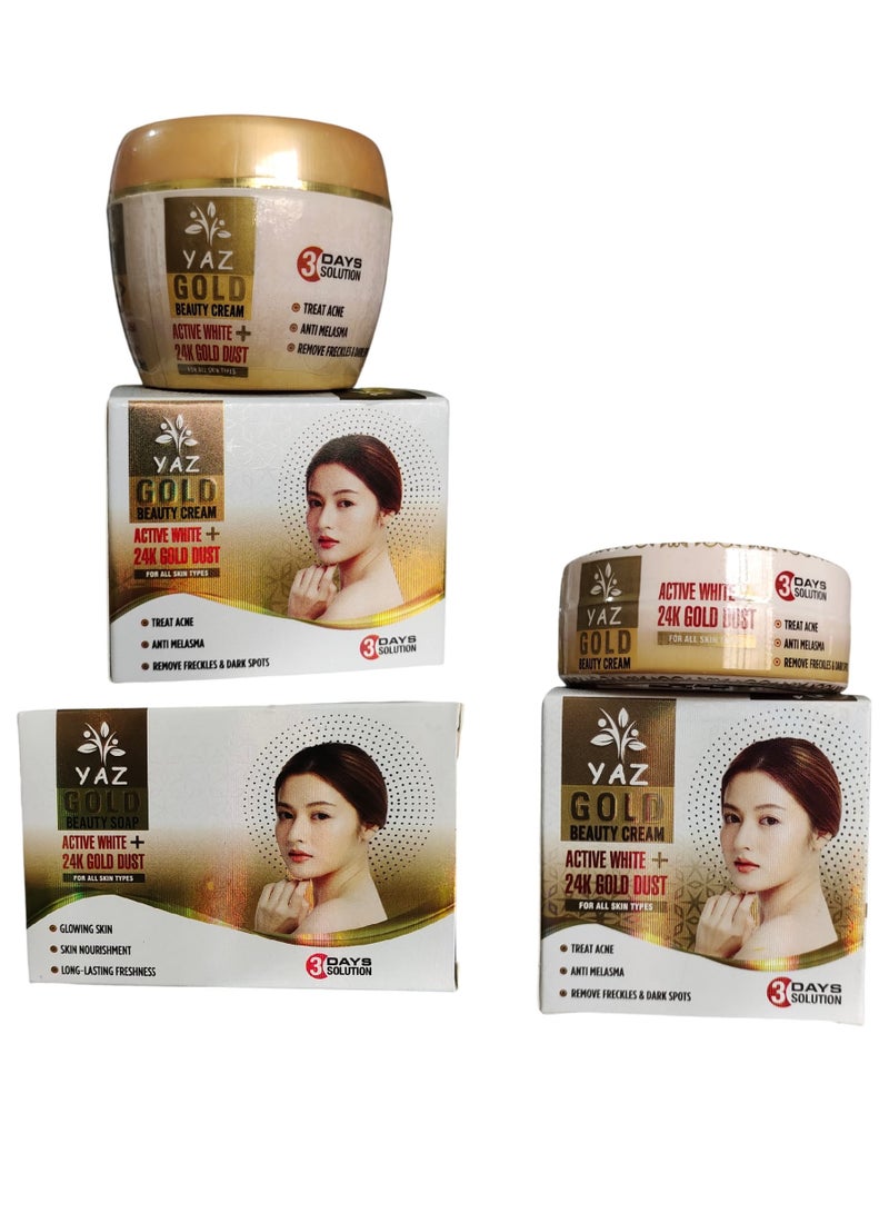 YAZ Active White + 24K Gold Dust Beauty Set 3 PCS - Image 1