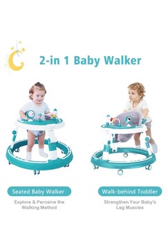 Gonice 4 in 1 Baby Walker, Multifunctional Height Adjustable Baby Walker, Stroller with Removable Music Tray Toys  - Image 2