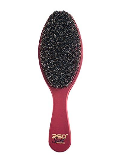 Crown Quality Products - ROYAL BURGUNDY SOFT 100 BOAR BRISTLE 360 WAVE BRUSH  Crown 20 Hairbrush by Crown Quality Products  The Ultimate 360 Wave Brush - Image 1