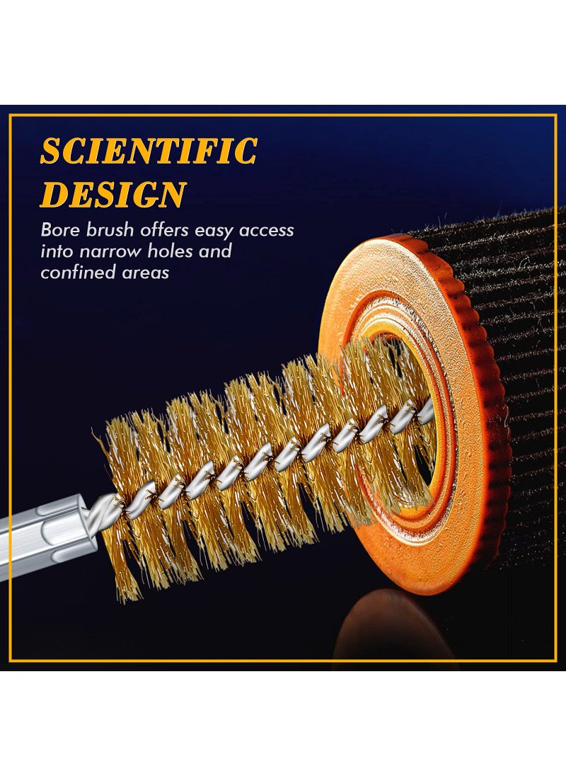 Chengu 12 Pieces Bore Brush for Drill Wire Bore Brush Set Wire Cleaning Brush Set Stainless Steel Cleaning Brush for Power Drill Impact Driver (Stainless Steel,Brass)  - Image 4