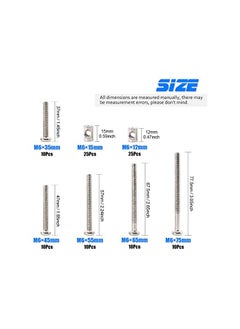 Glarks Glarks 100Pcs M6 x 35/45/55/65/75mm Hex Drive Socket Cap Furniture Barrel Screws Bolt Nuts Assortment Kit for Furniture, Cots, Babybeds, Crib, Chairs - Nickel Plated  - Image 2