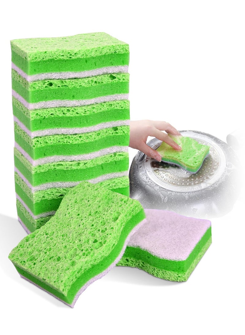 Zikra 10 Pack Multi-Purpose Sponge Erasers & Heavy Duty Scrub Sponges - Eco-Friendly, Non-Scratch Cleaning Pads for Kitchen, Bathroom, Dishes, Pots, Pans - Safe on Non-Stick Cookware & Household Surfaces - Image 1