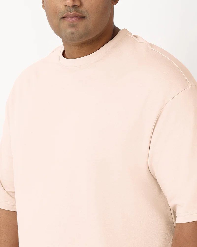 bewakoof  Men's Beige Oversized Plus Size T-shirt for Men | Best Price UAE