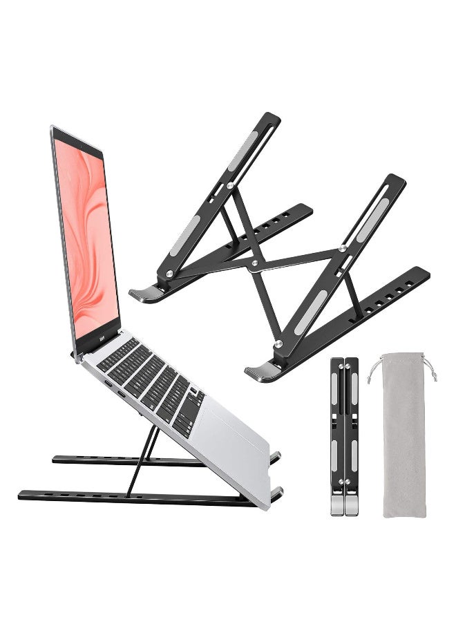 حامل كمبيوتر محمول قابل للتعديل - حامل مريح قابل للطي والمحمول لأجهزة MacBook وDell وHP وSony Metal Build 7 مستويات الارتفاع متضمن - Image 2