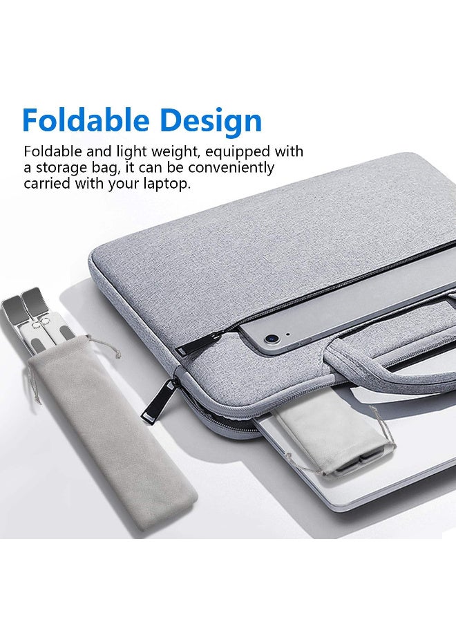 حامل كمبيوتر محمول قابل للتعديل - حامل مريح قابل للطي والمحمول لأجهزة MacBook وDell وHP وSony Metal Build 7 مستويات الارتفاع متضمن - Image 3