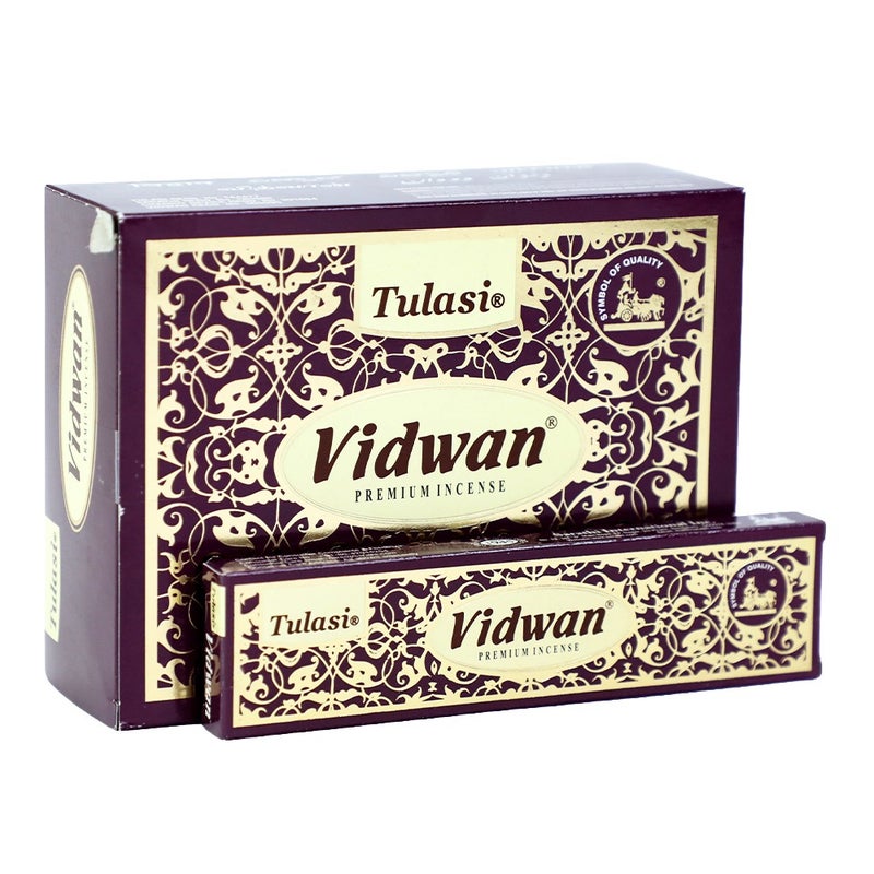 Tulasi Vidwan Incense Sticks (Agarbatti) for Pooja, Prayer, Meditation & Home Fragrance, Pack of 12 (1 outer) - Image 1