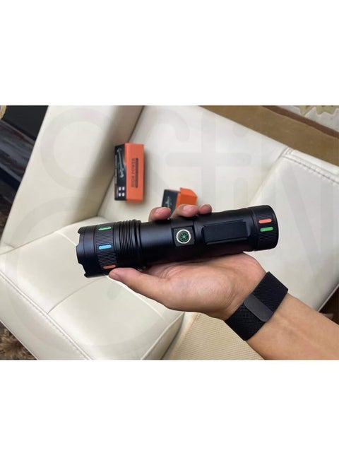 Ostin Rechargeable LED Torch Light High Lumens Super Bright Torch Light with USB Cable Type C 4 Modes Powerful Torch Light Waterproof Torch Light for Home Emergencies Camping