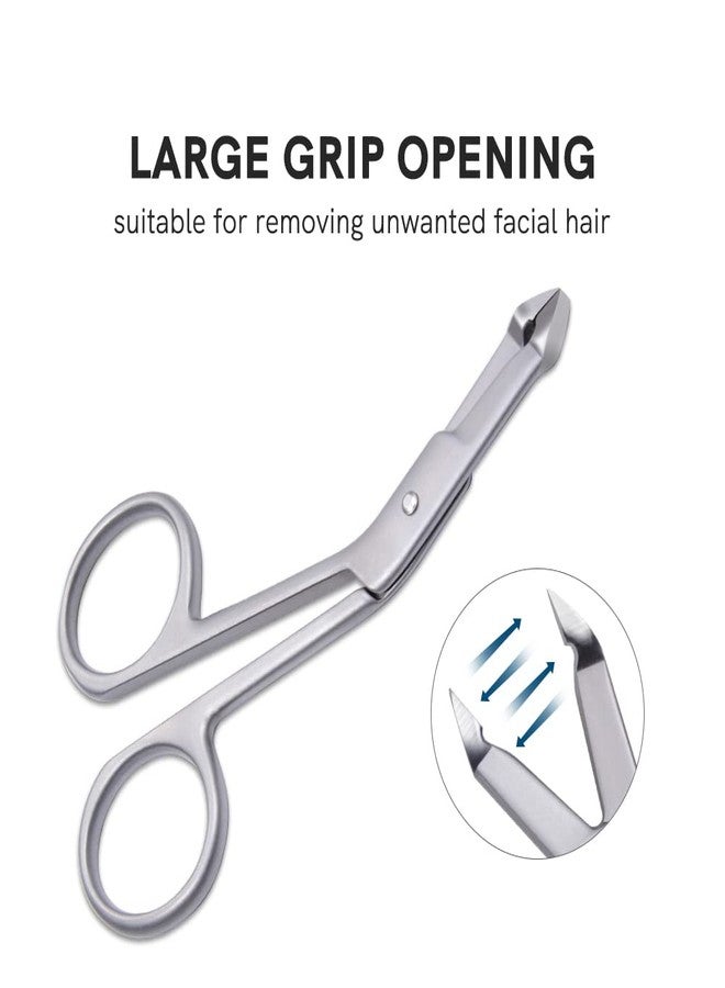 Cut it 3pcs Stainless Steel Eyebrow Tweezers Handle Shaped Angled Tweezers Flat Tip Hair Plucker for Eyebrow Trimming and Shaping, Face Hair Tools for Women & Men - Image 4