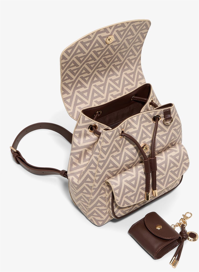 ALDO Miniella Printed Flap Backpack With Coin Purse - Image 5