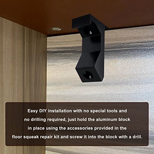 CNQLIS Squeaky Wood Relief Floor Repair Kit Can be Safely Used on Any 5/8 inch or Thicker subfloor,Eliminating Squeaky Floor Sounds,Without Holes(Black,12 Pcs) - Image 5