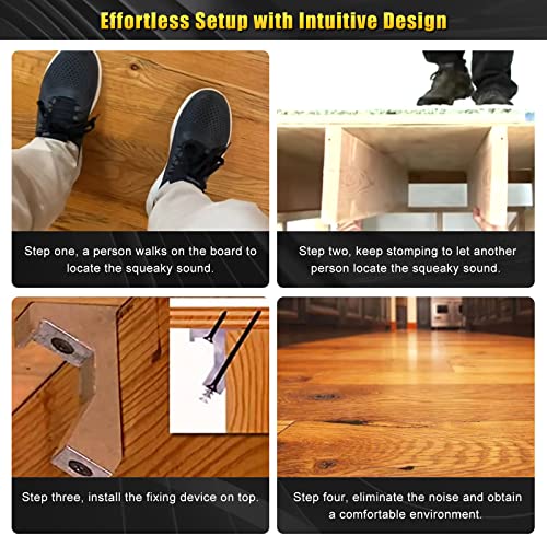 CNQLIS Squeaky Wood Relief Floor Repair Kit Can be Safely Used on Any 5/8 inch or Thicker subfloor,Eliminating Squeaky Floor Sounds,Without Holes(Black,12 Pcs) - Image 3
