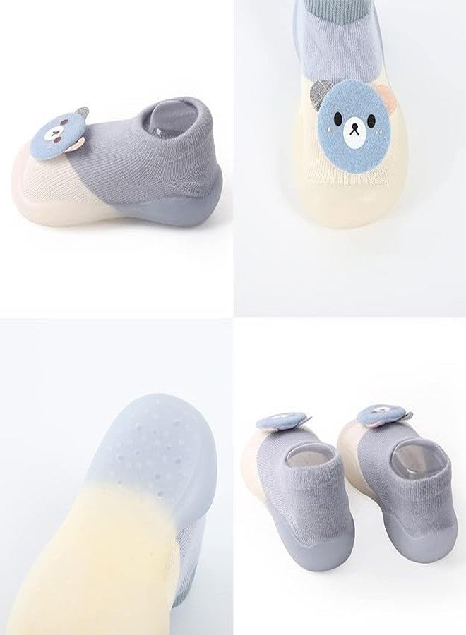 STESHWK Multicolor Panda Face Shape Cotton and Antislip Silicon Rubber Base Shoes Cum Socks for Kid's, Soft Sole Baby Shoes, Breathable Socks Shoes (Multicolor, 2-16 Months) - Image 2